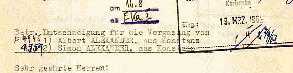 ALEXANDER_Albert_Entschädigung_fuer_Vergasung